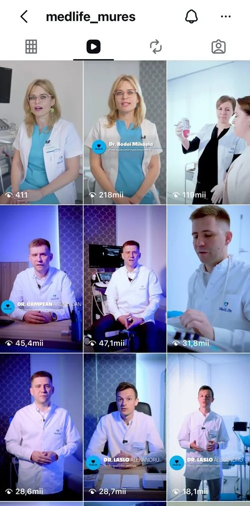 Contul de Instagram MedLife Mureș