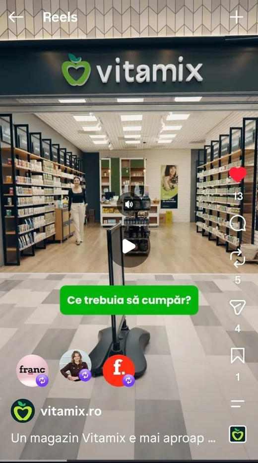 Reel Vitamix filmat în magazin